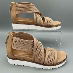 NEW Easy Spirit Women’s Wander Strap Wedge Sandals Taupe Size 6.5M